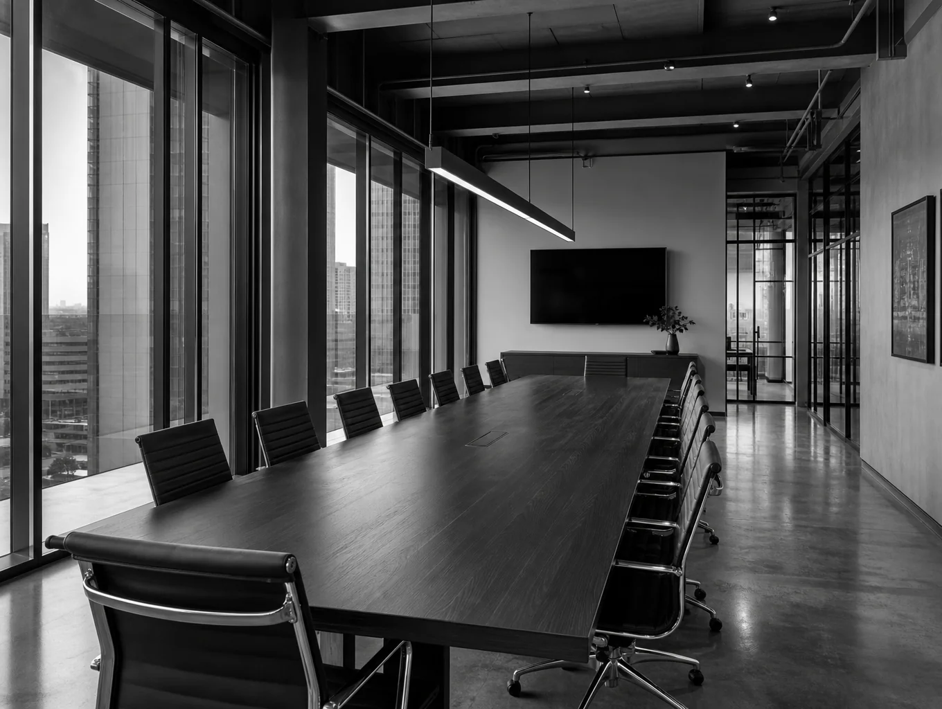 Professional office setting for commercial loan consultation